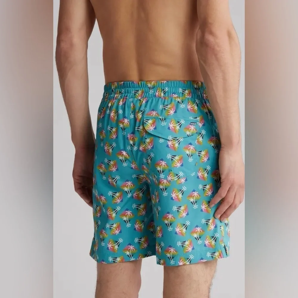 New With Tags Hurley Rainbow Palm Tree Volley Swim Shorts Size XL